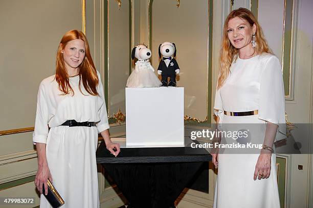 Johanna Kuhl and Alexandra Fischer-Roehler attend the Snoopy & Belle In Fashion during the Mercedes-Benz Fashion Week Berlin Spring/Summer 2016 at...