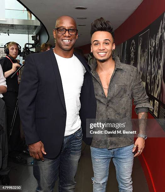 Ian Wright and Aston Merrygold attend the Arqiva Commercial Radio Awards at The Roundhouse on July 8, 2015 in London, England.