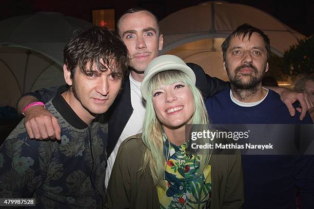 Mieze Katz and her band MIA attend the Guido Maria Kretschmer after show party during the Mercedes-Benz Fashion Week Berlin Spring/Summer 2016 on...