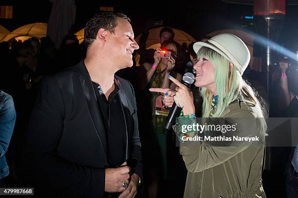 Mieze Katz and Guido Maria Kretschmer attend the Guido Maria Kretschmer after show party during the Mercedes-Benz Fashion Week Berlin Spring/Summer...