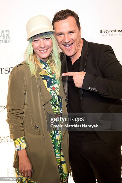 Mieze Katz and Guido Maria Kretschmer attend the Guido Maria Kretschmer after show party during the Mercedes-Benz Fashion Week Berlin Spring/Summer...