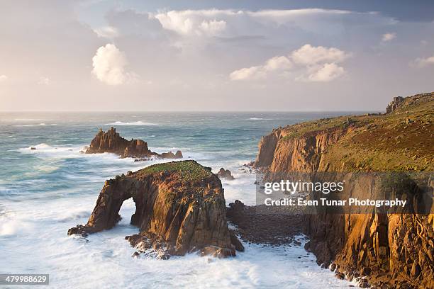 cliffs of land's end - land's end ストックフォトと画像