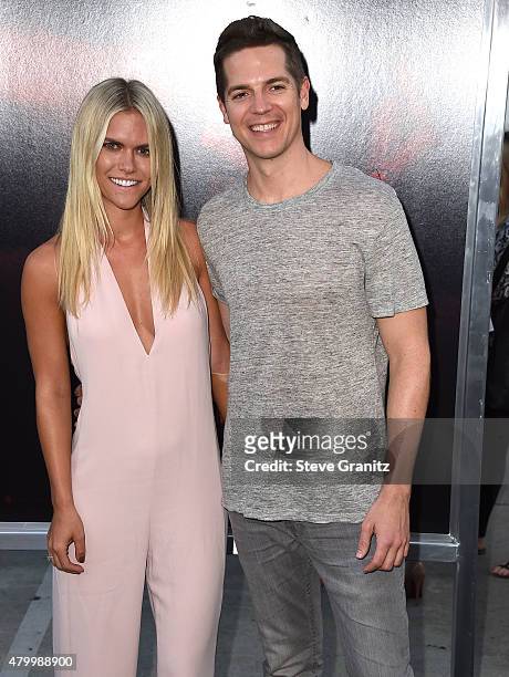 Lauren Scruggs and Jason Kennedy arrives at the "The Gallows" Los Angeles Premiere at Hollywood High School on July 7, 2015 in Los Angeles,...