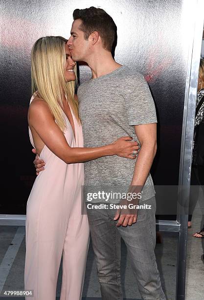 Lauren Scruggs and Jason Kennedy arrives at the "The Gallows" Los Angeles Premiere at Hollywood High School on July 7, 2015 in Los Angeles,...