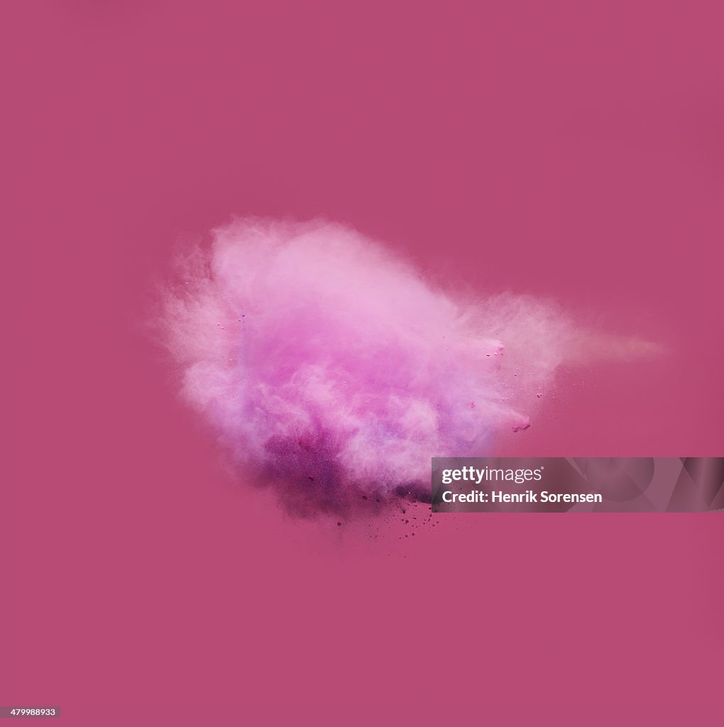 Cloud of colored powder