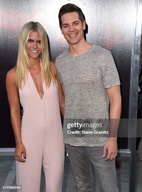 Lauren Scruggs and Jason Kennedy arrives at the "The Gallows" Los Angeles Premiere at Hollywood High School on July 7, 2015 in Los Angeles,...