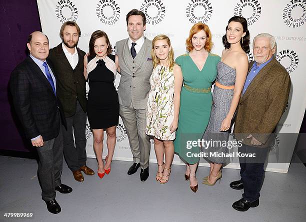 Producer Matthew Weiner, actors Vincent Kartheiser, Elisabeth Moss, Jon Hamm, Kiernan Shipka, Christina Hendricks, Jessica Pare, and Robert Morse...