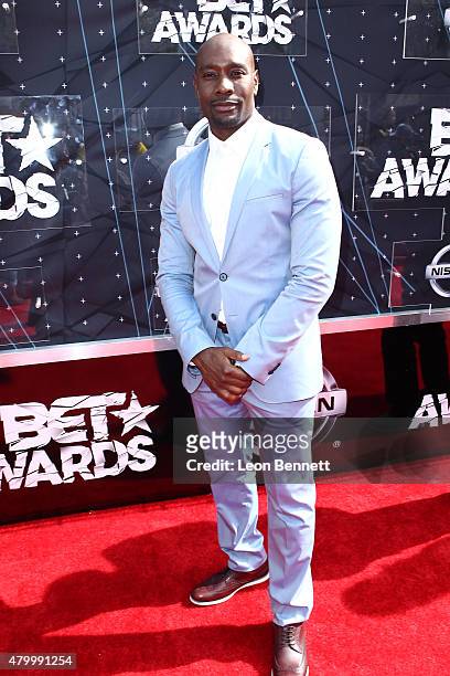 Actor Morris Chestnut arrived at the BET & Make A Wish Foundation Recipients BET Experience At LA. Live Red Carpet arrivals - Weekend Events on June...