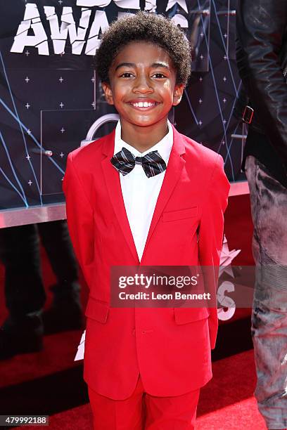 Actor Miles Brown arrived at the BET & Make A Wish Foundation Recipients BET Experience At LA. Live Red Carpet arrivals - Weekend Events on June 28,...