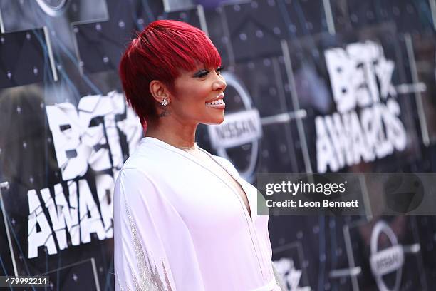 Recording artist Monica arrived at the BET & Make A Wish Foundation Recipients BET Experience At LA. Live Red Carpet arrivals - Weekend Events on...