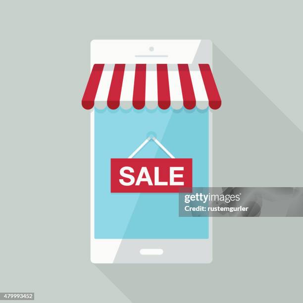 mobile store - glass display case stock illustrations