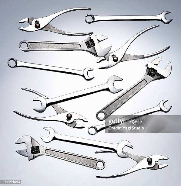 tool, such as a monkey wrench or spanner - adjustable wrench stock-fotos und bilder