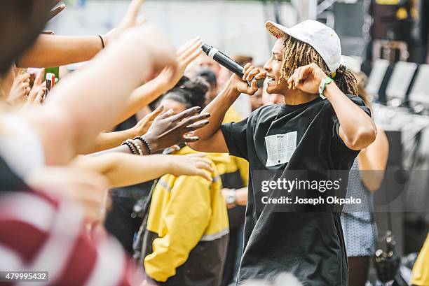 Jaden Smith performs on day 3 of the New Look Wireless Festival at Finsbury Park on July 5, 2015 in London, England.