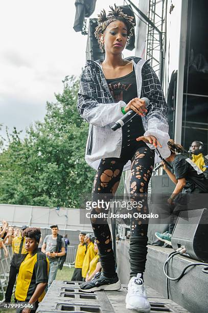 Willow Smith performs on day 3 of the New Look Wireless Festival at Finsbury Park on July 5, 2015 in London, England.