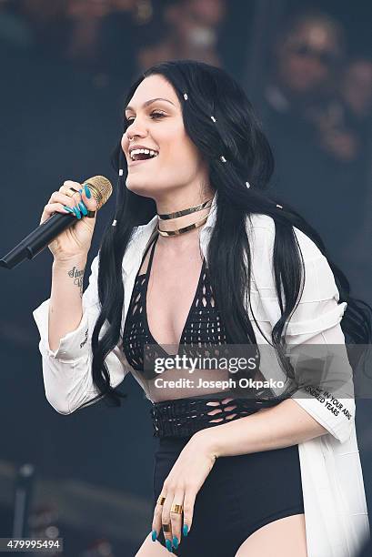 Jessie J performs on day 3 of the New Look Wireless Festival at Finsbury Park on July 5, 2015 in London, England.