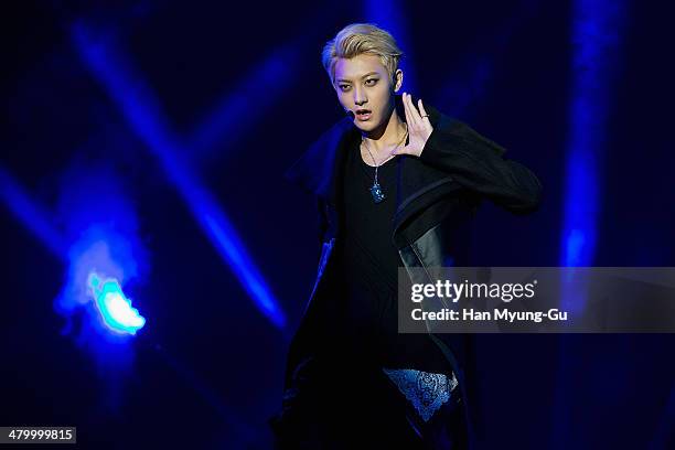 Tao of boy band EXO-M performs onstage the Seoul Fashion Week A/W 2014 at DDP on on March 21, 2014 in Seoul, South Korea.