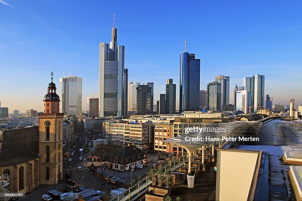 Frankfurt, Main, view  to financial district