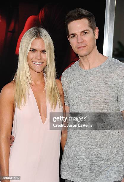 Lauren Scruggs and Jason Kennedy attend the premiere of "The Gallows" at Hollywood High School on July 7, 2015 in Los Angeles, California.