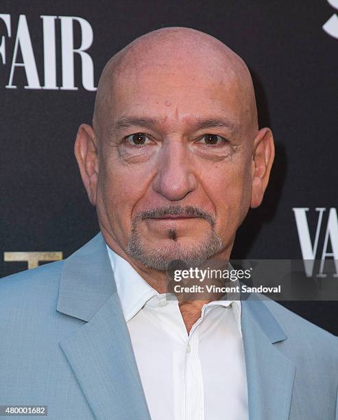 Actor Ben Kingsley attends the Vainty Fair and Spike TV celebration for the premiere of "TUT" at Chateau Marmont on July 8, 2015 in Los Angeles,...