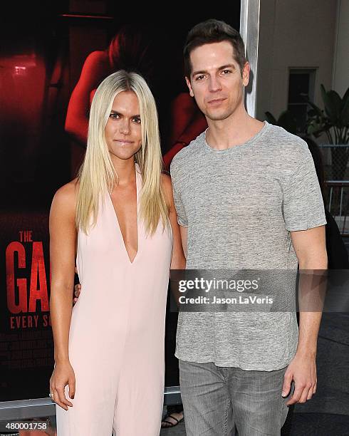 Lauren Scruggs and Jason Kennedy attend the premiere of "The Gallows" at Hollywood High School on July 7, 2015 in Los Angeles, California.