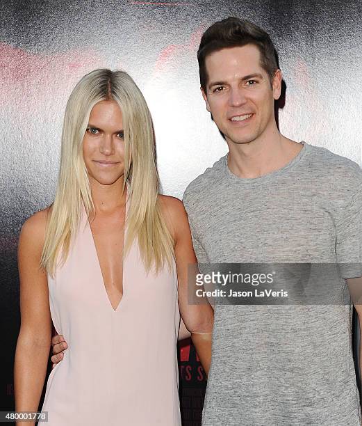 Lauren Scruggs and Jason Kennedy attend the premiere of "The Gallows" at Hollywood High School on July 7, 2015 in Los Angeles, California.