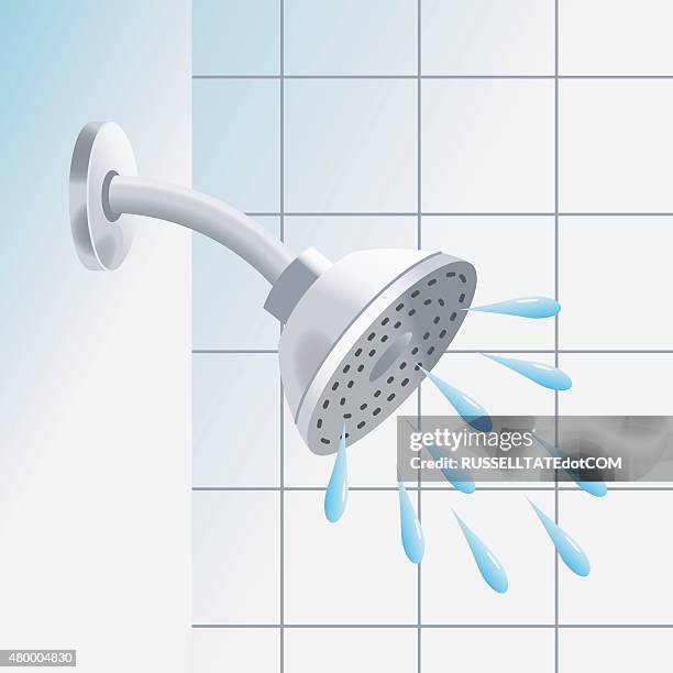 shower time - bathroom tiles stock illustrations