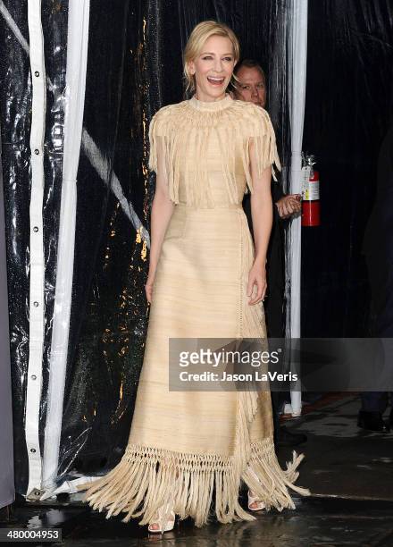 Actress Cate Blanchett attends the Rodeo Drive Walk of Style awards ceremony at Greystone Mansion on February 28, 2014 in Beverly Hills, California.