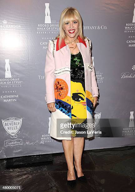 Costume designer Catherine Martin attends the Rodeo Drive Walk of Style awards ceremony at Greystone Mansion on February 28, 2014 in Beverly Hills,...