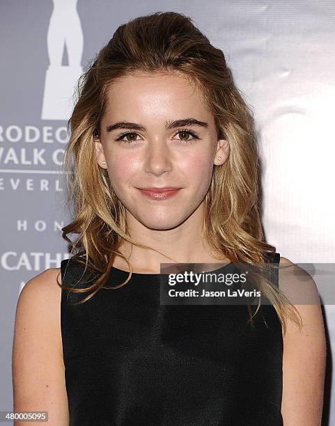 Actress Kiernan Shipka attends the Rodeo Drive Walk of Style awards ceremony at Greystone Mansion on February 28, 2014 in Beverly Hills, California.