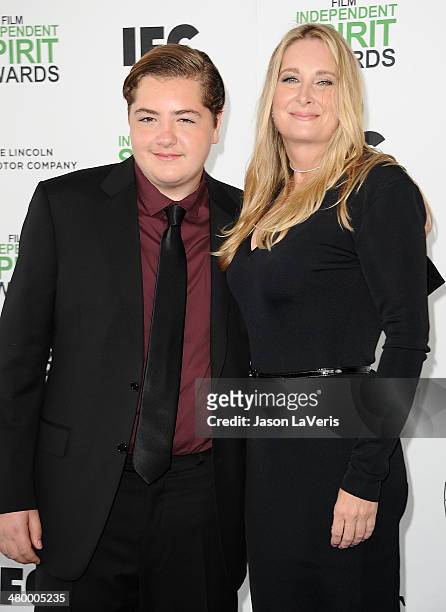 Michael Gandolfini and Marcy Wudarski attend the 2014 Film Independent Spirit Awards on March 1, 2014 in Santa Monica, California.