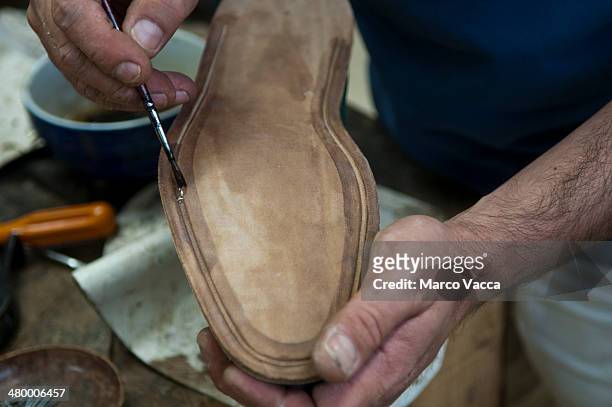 handmade shoes - scarpe stock-fotos und bilder