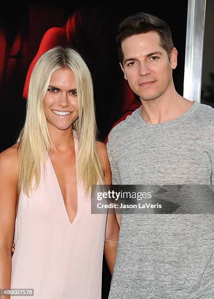 Lauren Scruggs and Jason Kennedy attend the premiere of "The Gallows" at Hollywood High School on July 7, 2015 in Los Angeles, California.