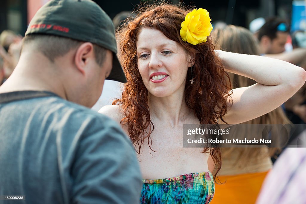 Salsa on St. Clair Ave West: Non Latin girl enjoying the...