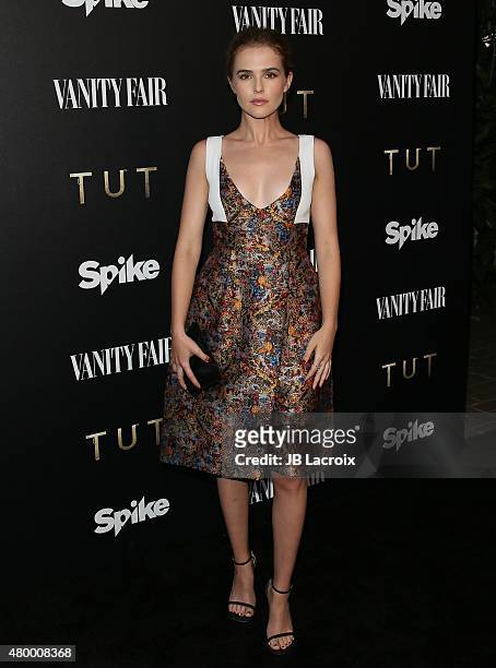 Zoey Deutch attends Vanity Fair and Spike TV celebrate the premiere of the new series "TUT" held at Chateau Marmont on July 8, 2015 in Los Angeles,...