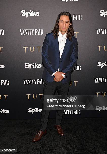 Actor Peter Gadiot attends the premiere of Spike TV's new series "TUT" at Chateau Marmont on July 8, 2015 in Los Angeles, California.