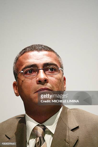 Romario, former Brazilian football player and member of the Brazilian delegation is pictured during the submission of the 2014 FIFA Football World...