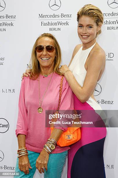 Carlyne Cerf de Dudzeele and Doutzen Kroes attend the Mercedes-Benz Press Vernissage during the Mercedes-Benz Fashion Week Berlin Spring/Summer 2016...