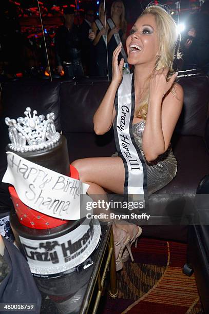 Television personality Shanna Moakler celebrates her birthday at the Crazy Horse III Gentlemen's Club on March 21, 2014 in Las Vegas, Nevada.