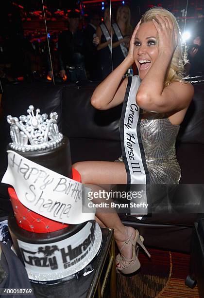Television personality Shanna Moakler celebrates her birthday at the Crazy Horse III Gentlemen's Club on March 21, 2014 in Las Vegas, Nevada.