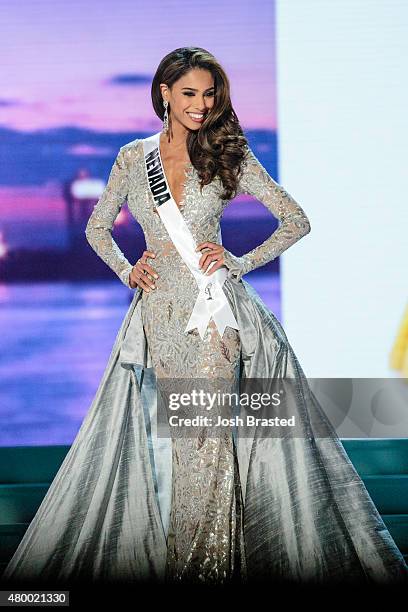 Miss Nevada USA Brittany McGowan competes in the 2015 Miss USA preliminaries at The Baton Rouge River Center on July 8, 2015 in Baton Rouge,...