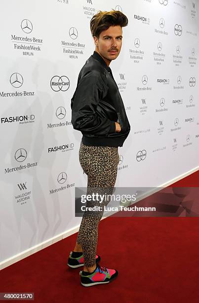 Andre Borchers attends the Annelie Schubert presented by Mercedes-Benz & ELLE show during the Mercedes-Benz Fashion Week Berlin Spring/Summer 2016 at...