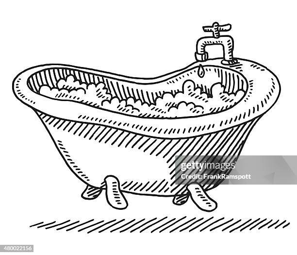 ilustrações de stock, clip art, desenhos animados e ícones de banho de bolhas de água de desenho clássico - taking a bath