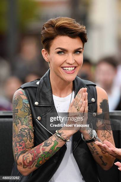 Ruby Rose visits "Extra" at Universal Studios Hollywood on July 8, 2015 in Universal City, California.