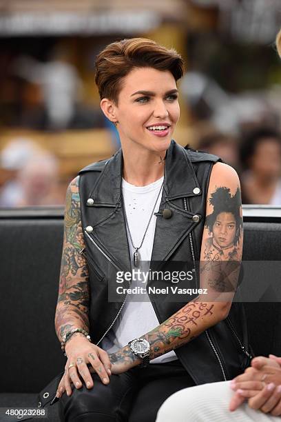 Ruby Rose visits "Extra" at Universal Studios Hollywood on July 8, 2015 in Universal City, California.