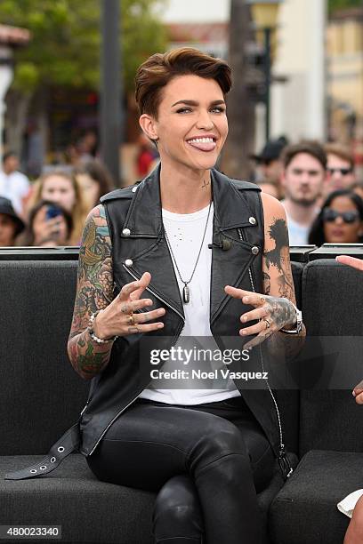 Ruby Rose visits "Extra" at Universal Studios Hollywood on July 8, 2015 in Universal City, California.