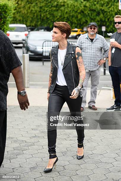 Ruby Rose visits "Extra" at Universal Studios Hollywood on July 8, 2015 in Universal City, California.