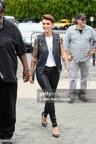 Ruby Rose visits "Extra" at Universal Studios Hollywood on July 8, 2015 in Universal City, California.