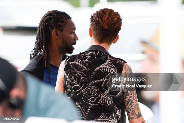 Ruby Rose, clothes detail, visits "Extra" at Universal Studios Hollywood on July 8, 2015 in Universal City, California.