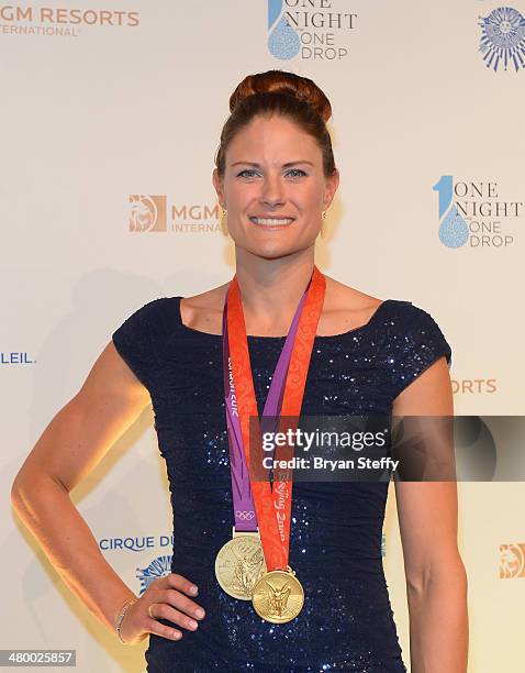 Olympic Gold Medal rower Susan Francia arrives at Cirque du Soleil's 2nd annual 'One Night for One Drop' at Aureole Las Vegas at the Mandalay Bay...