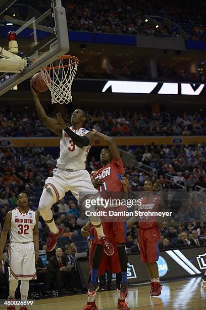 Playoffs: Ohio State Shannon Scott in action vs Dayton at First Niagra Center. Buffalo, NY 3/20/2014 CREDIT: Damian Strohmeyer